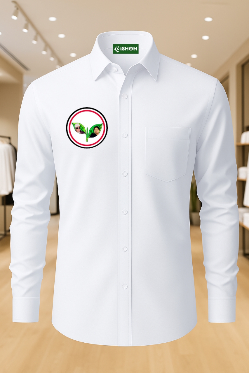 admk logo white shirt